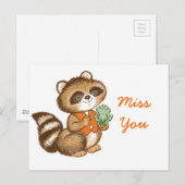 Baby Raccoon in Oranje test met beste vriendenkikk Briefkaart (Voorkant / Achterkant)