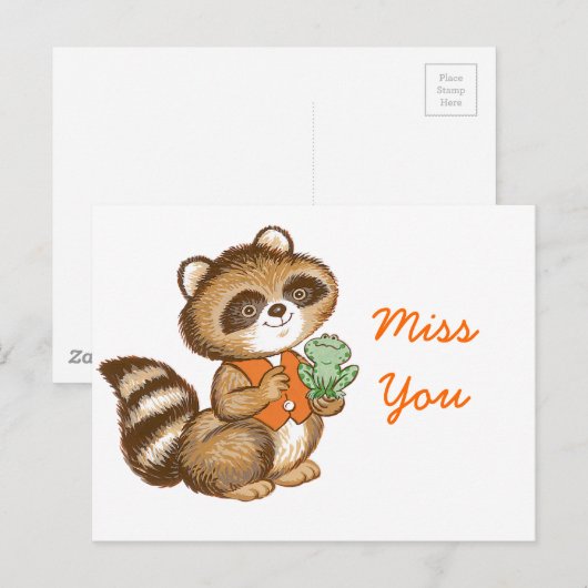 Baby Raccoon in Oranje test met beste vriendenkikk Briefkaart (Voorkant / Achterkant)