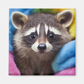 Baby Raccoon Magnet - Regenboogritters