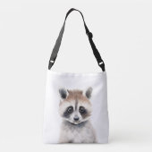 Baby Raccoon Portrait Crossbody Tas (Achterkant)