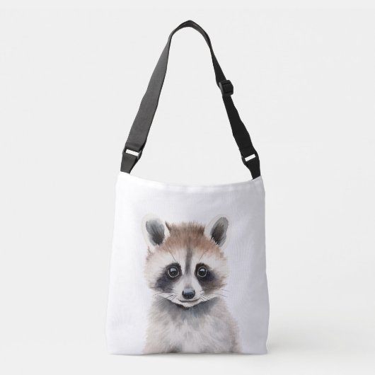 Baby Raccoon Portrait Crossbody Tas (Voorkant)
