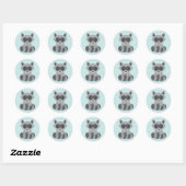 Baby Raccoon Ronde Sticker (Vel)