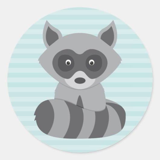 Baby Raccoon Ronde Sticker (Voorkant)