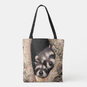 Baby Raccoons Peeking out of Tree Tote Bag (Achterkant)