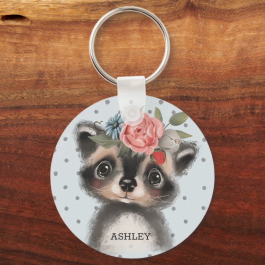 Baby Racoon Sleutelhanger (Voorkant)