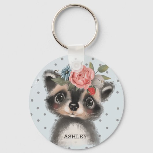 Baby Racoon Sleutelhanger (Achterkant)