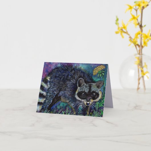Baby Racoon waterverf kaarten (Gele Bloem)