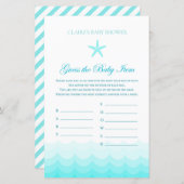 Baby raden - Baby shower spel (Voorkant / Achterkant)