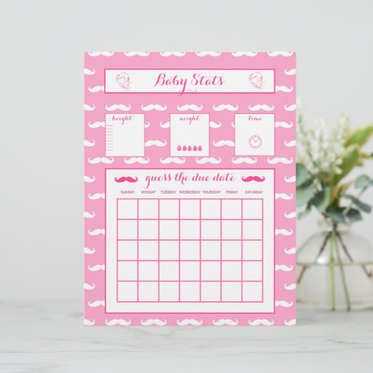 Baby raden de Verschuldigde datum Baby shower game (Staand voorkant)