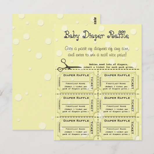 Baby Raffle Tickets Briefkaart (Voorkant / Achterkant)