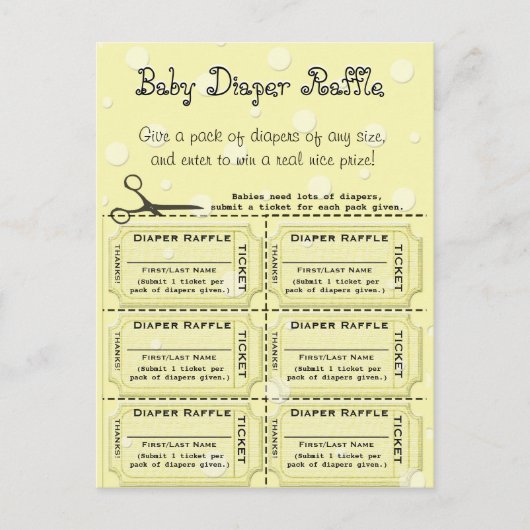 Baby Raffle Tickets Briefkaart (Voorkant)