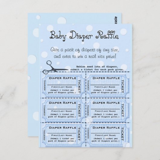 Baby Raffle Tickets Briefkaart (Voorkant / Achterkant)