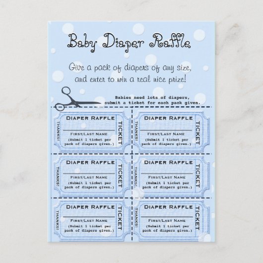 Baby Raffle Tickets Briefkaart (Voorkant)