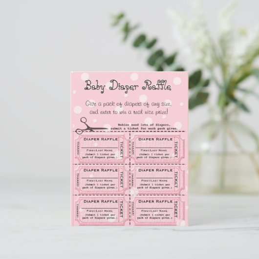 Baby Raffle Tickets Briefkaart (Staand voorkant)