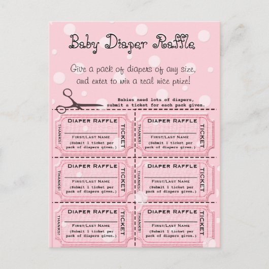 Baby Raffle Tickets Briefkaart (Voorkant)