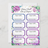 Baby Raffle Tickets Floral Kaart (Voorkant)