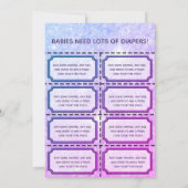 Baby Raffle Tickets Paars, roze Kaart (Achterkant)