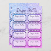 Baby Raffle Tickets Paars, roze Kaart (Voorkant / Achterkant)