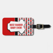 Baby Raider Red Black Argyle Pattern Bag Label Bagagelabel (Voorkant horizontaal)