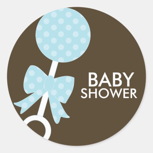 Baby rammelaar douche envelop afdichtingen ronde sticker (Voorkant)