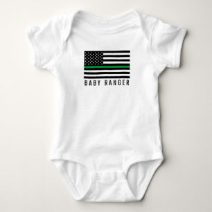 Baby Ranger Dunne Groene Lijn Amerikaanse Vlag Romper