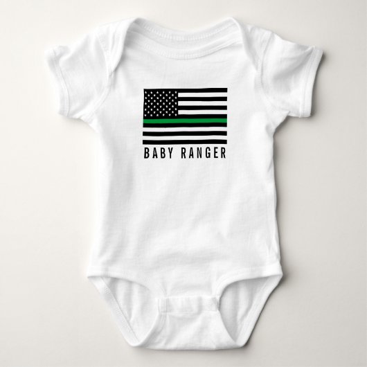 Baby Ranger Dunne Groene Lijn Amerikaanse Vlag Romper (Voorkant)
