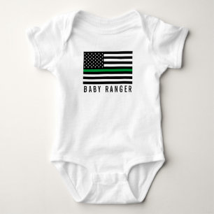 Baby Ranger Thin Green Line American Flag Romper