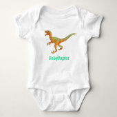 Baby Raptor Funny Velociraptor Dinosaur Art Pun Romper (Voorkant)