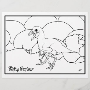Baby Raptor - Kleurplaat.