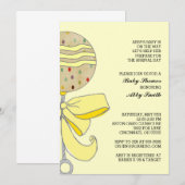 Baby Rattle Baby shower Uitnodiging (Voorkant / Achterkant)