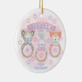 Baby Rattle Baby's eerste kerstdag Keramisch Ornament (Rechts)