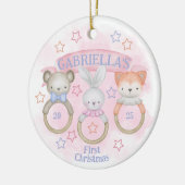 Baby Rattle Baby's eerste kerstdag Keramisch Ornament (Links)
