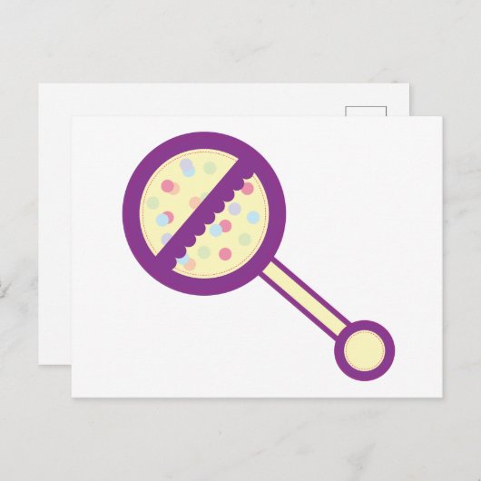 Baby Rattle Briefkaart (Voorkant / Achterkant)