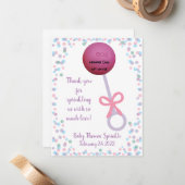 Baby Rattle-douche/sprinkle EOS-bevoordeling Notitiekaartje (Voorkant / Achterkant in situ)