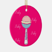 Baby Rattle-kerstversiering Keramisch Ornament (Rechts)