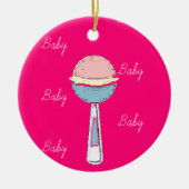 Baby Rattle-kerstversiering Keramisch Ornament (Voorkant)