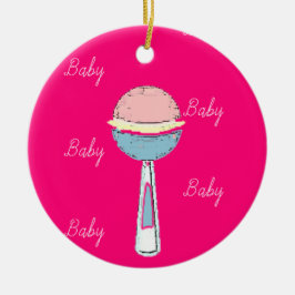 Baby Rattle-kerstversiering Keramisch Ornament