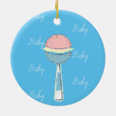 Baby Rattle-kerstversiering Keramisch Ornament (Achterkant)