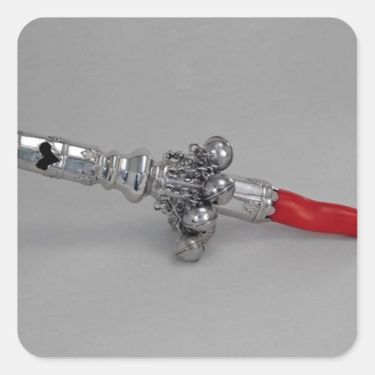 Baby rattle, koloniale periode, c.1770 vierkante sticker (Voorkant)