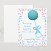 Baby Rattle Shower Favor, EOS lip balm Notitiekaartje (Voorkant / Achterkant)