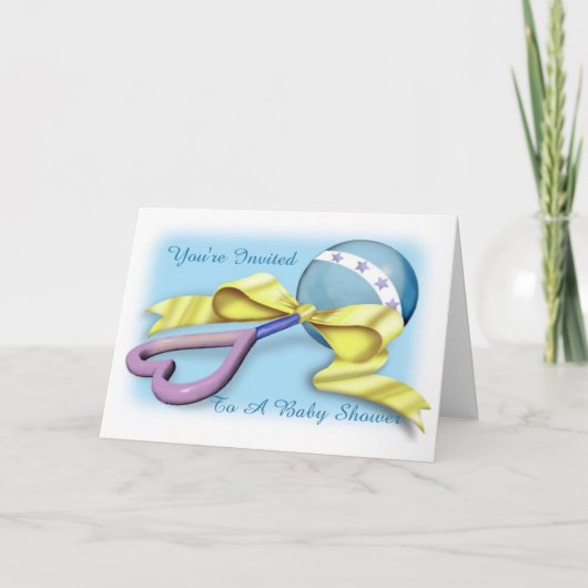Baby Rattle Shower-uitnodigingen (Voorkant)