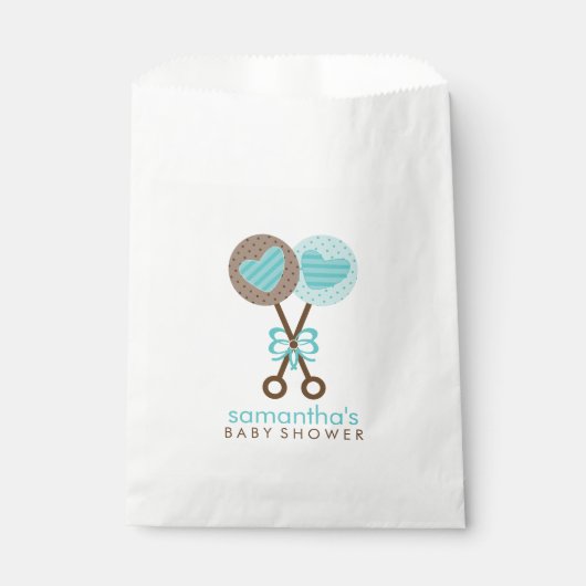 Baby Rattles Twin Boys Baby shower Bedankzakje (Voorkant)