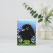 Baby raven ACEO prints Visitekaartje (Staand voorkant)