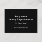 Baby raven ACEO prints Visitekaartje (Achterkant)