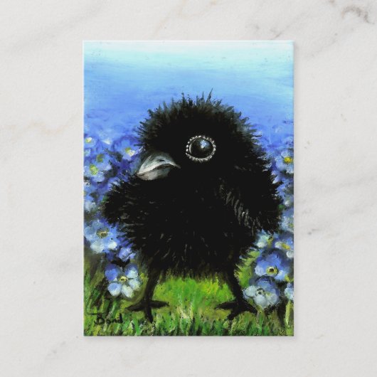 Baby raven ACEO prints Visitekaartje (Voorkant)