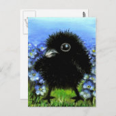 Baby raven briefkaart (Voorkant / Achterkant)