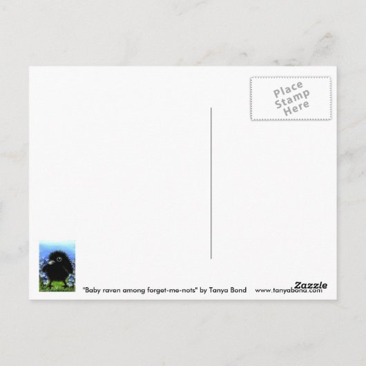 Baby raven briefkaart (Achterkant)