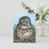Baby Raven Briefkaart (Staand voorkant)