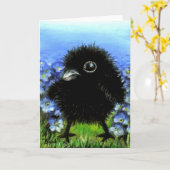 Baby raven kaart (Gele Bloem)