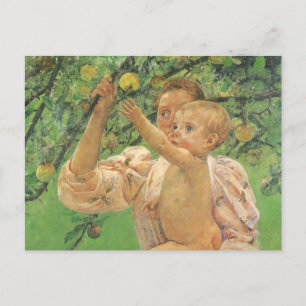 Baby Reaching voor een Apple van Mary Cassatt Briefkaart